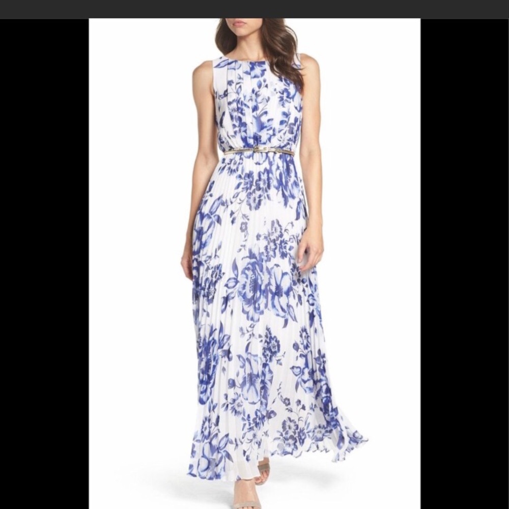 COPY - Eliza J Floral Pleated Chiffon Maxi Dress